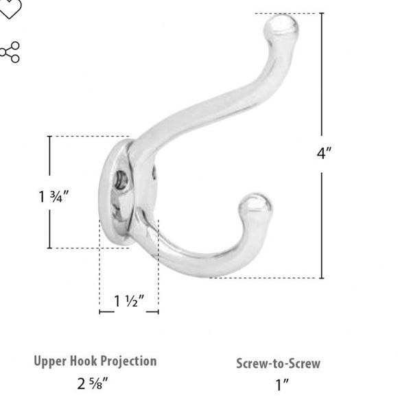 Emtek Traditional Brass Collection Single Hook in Satin Brass - Picture 2 of 3